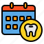 calendar, checkup, dental, dentist, medical, tooth 