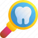 search, tooth, loupe, magnifying glass
