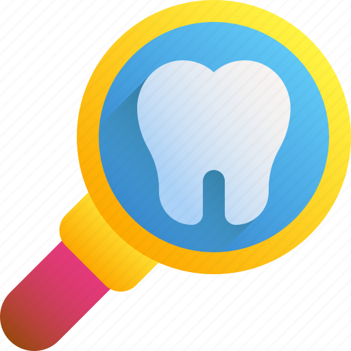Search, tooth, loupe, magnifying glass icon - Download on Iconfinder