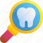 search, tooth, loupe, magnifying glass 