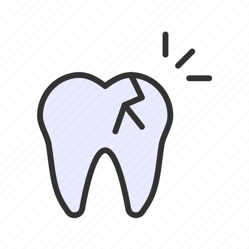 Cracked tooth, broken, dental, dentist, aching, bad, choppy icon - Download on Iconfinder