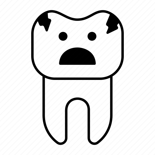 Tooth, dentist, sad, caries icon - Download on Iconfinder