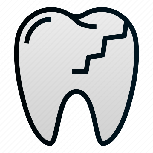 Crack, cracked, dental, dentist, hospital, teeth, thoot icon - Download on Iconfinder