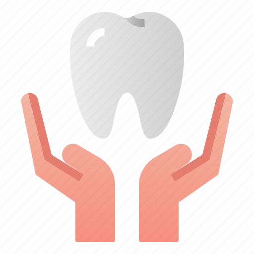 Dental, dentist, hand, health, hospital, save, tooth icon - Download on Iconfinder