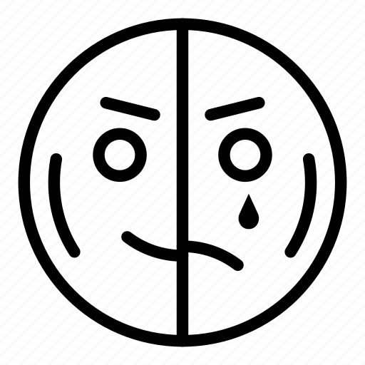 Emoji, fashion, half, hand, happy, logo, sad icon - Download on Iconfinder
