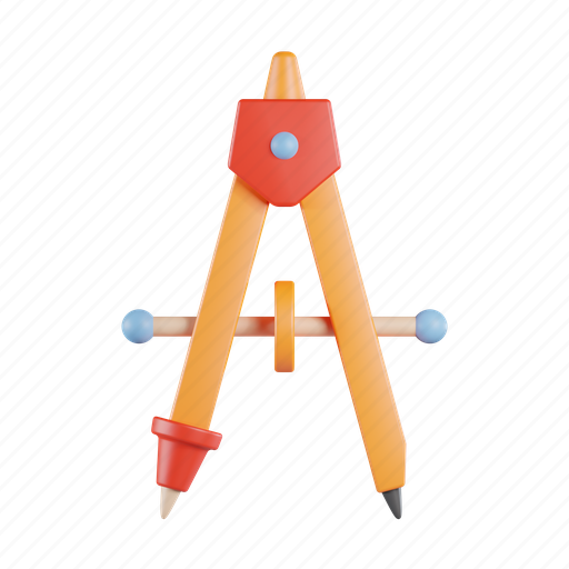 Drawing, compass, art, geometry, tool, education 3D illustration - Download on Iconfinder
