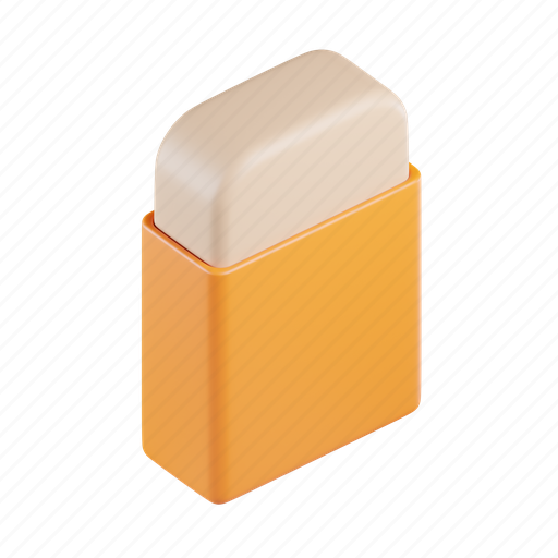 Eraser, clean, remove, tool, school, stationery 3D illustration - Download on Iconfinder