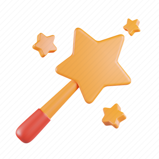 Magic, wand, stars, design tool, wizard 3D illustration - Download on Iconfinder