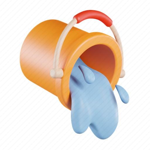 Fill, bucket, tool, paint, solid color, drip 3D illustration - Download on Iconfinder