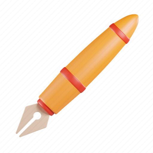Pen, fountain pen, pen tool, write, path tool 3D illustration - Download on Iconfinder
