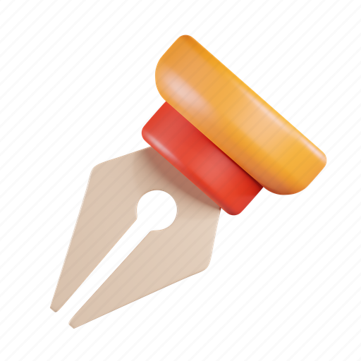 Pen, nib, path tool, drawing, writing, fountain pen 3D illustration - Download on Iconfinder