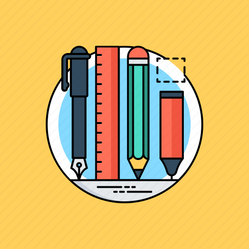 Design tools, drawing tools, paint brush, pencil, stationery icon - Download on Iconfinder
