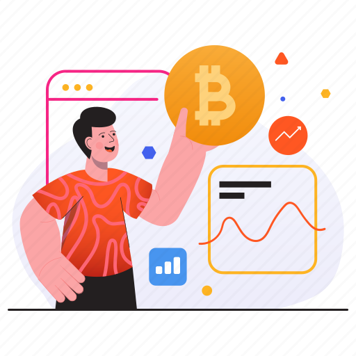 Bitcoin, cryptocurrency, digital currency, crypto, trade, trading, money illustration - Download on Iconfinder