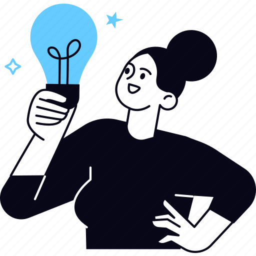 Idea, tips, solution, innovation, startup, people, light bulb illustration - Download on Iconfinder