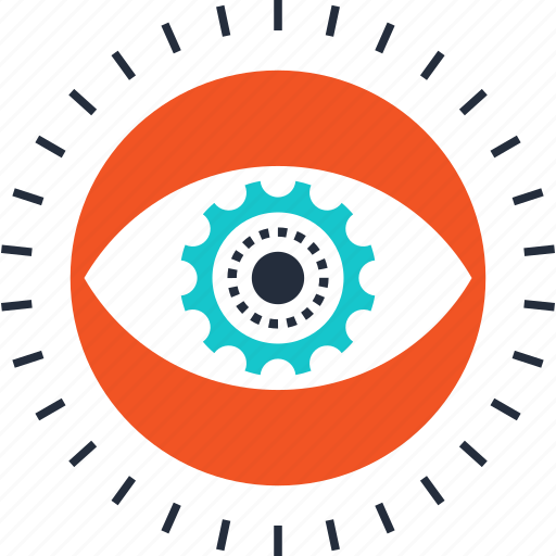 Cogwheel, creative, eye, gear, process, view, vision icon - Download on Iconfinder