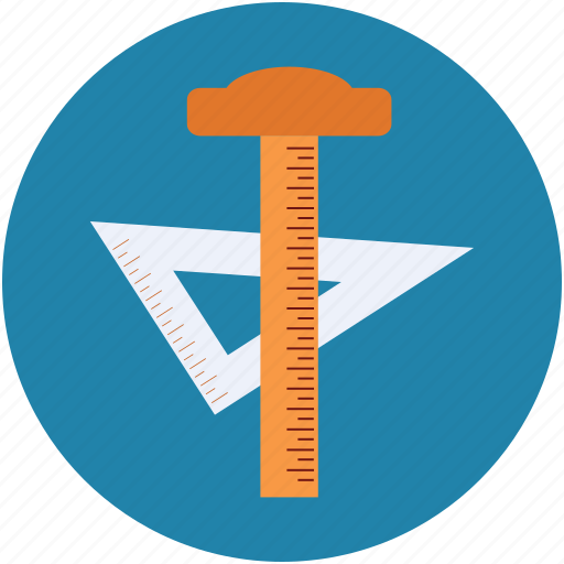 Geometry, geometry triangle, hammer, protractor, triangle icon - Download on Iconfinder
