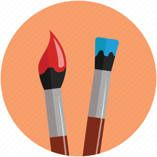 Brush and stick, brushes, color with brush, design, paint brush, paint stick and brush, painting icon - Download on Iconfinder