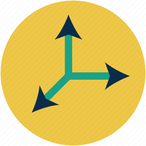Arrow, direction, divide, double, parting, raphael arrow, split icon - Download on Iconfinder