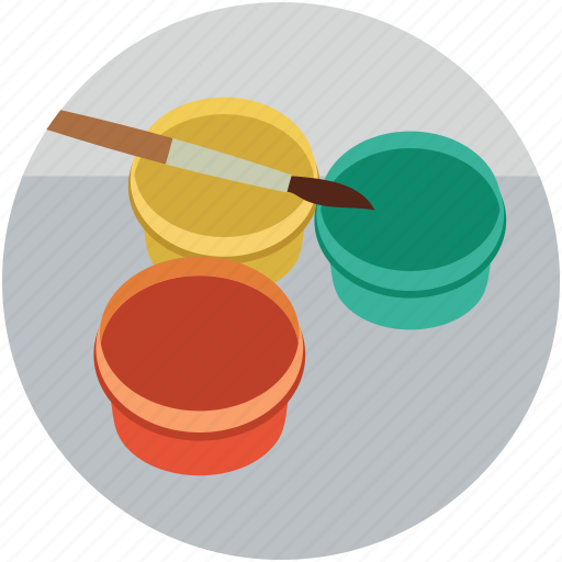Brush, color lid cup, colors, cup of colors, paint cup, paint cup with brush icon - Download on Iconfinder