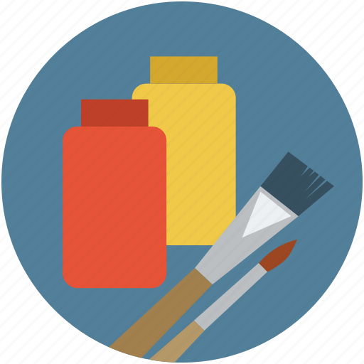 Brush, color lid jar, colors, jar of colors, paint jar, paint jar with brush icon - Download on Iconfinder