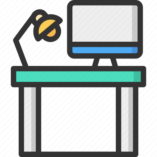 Computer, desk, furniture, office, work station icon - Download on Iconfinder