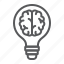 creative, brain, idea, lightbulb, thinking, light, bulb 