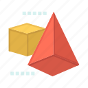 3d, box, model, triangle