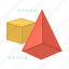 3d, box, model, triangle 