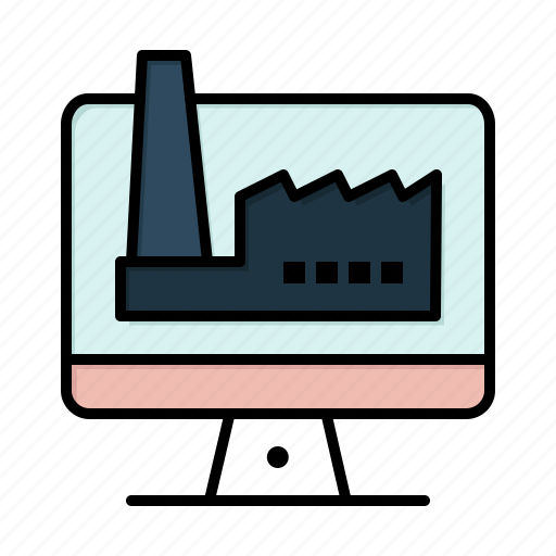 Building, computer, factory, monitore icon - Download on Iconfinder