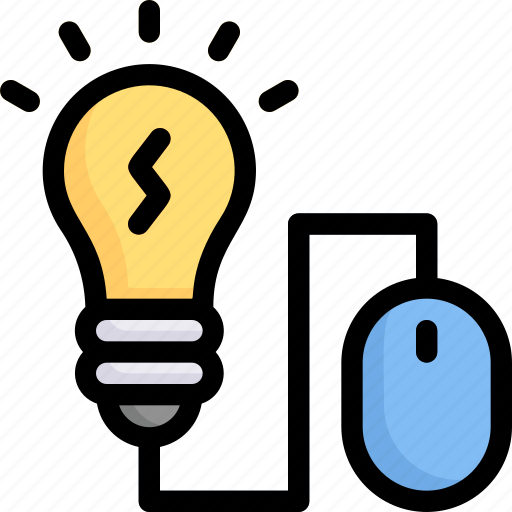Creative, design, idea, innovation, mouse with bulb, thinking icon - Download on Iconfinder