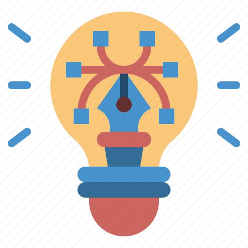 Designthinking, idea, bulb, design, pencil, graphic, creative icon - Download on Iconfinder