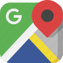 google, google maps, interface, location, map, pin, position