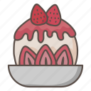 bingsu, ice, dessert, sweet, treat, strawberry