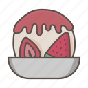 bingsu, ice, fruits, dessert, sweet, strawberry, watermelon