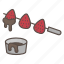 strawberry, skewer, chocolate, dessert, sweet, treat 
