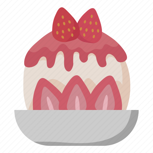 Bingsu, ice, dessert, sweet, treat, strawberry icon - Download on Iconfinder