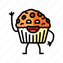 muffin, dessert, character, food, cake, cute