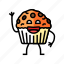 muffin, dessert, character, food, cake, cute 