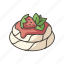 cake, meringue dessert, pavlova icon, pavlova 