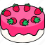 vanilla, strawberry, cake, dessert, food art, sweet, creamy, delicious, bakery 