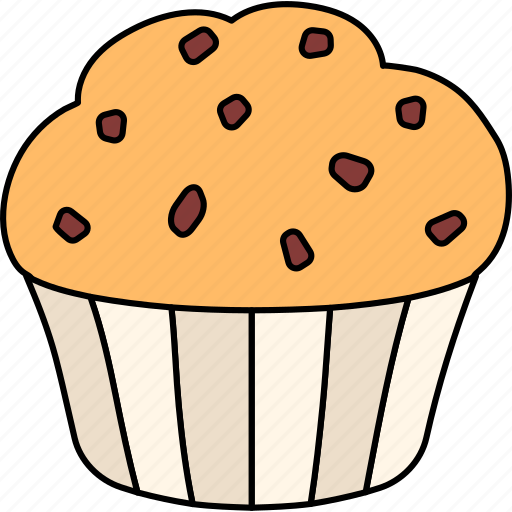 Muffin, chocolate, chip, dessert icon - Download on Iconfinder