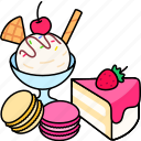 desserts, macaron, cake, ice, cream, food art, sweet, creamy, bakery