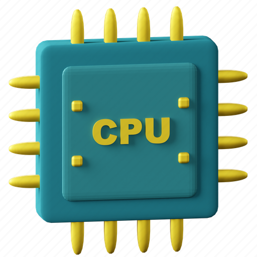 Cpu, chip, cpu chip, processor chip, processor, hardware, computer chip 3D illustration - Download on Iconfinder
