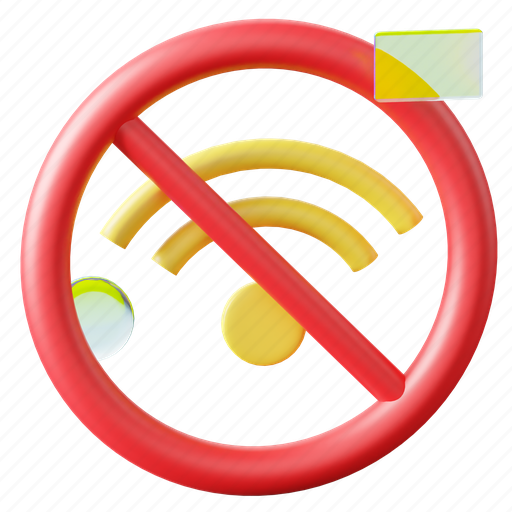 No, signal, no signal, no wifi, no-wifi-signal, no-connection, no-network 3D illustration - Download on Iconfinder