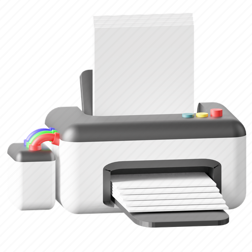 Printer, printing machine, print, device, paper, printing, machine 3D illustration - Download on Iconfinder
