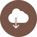arrow, cloud, cloud computing, data, download, storage, technology