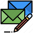 email, envelope, interface, letter, write