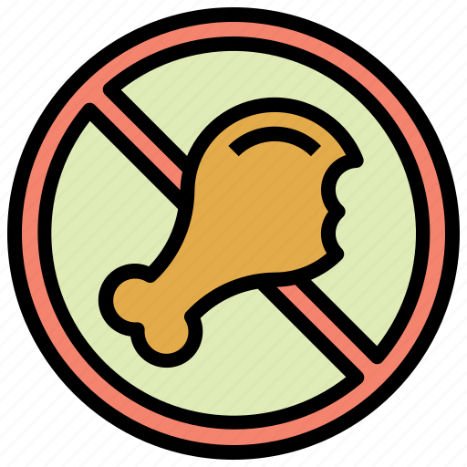 Meat, diet, chicken, leg, prohibited, food icon - Download on Iconfinder
