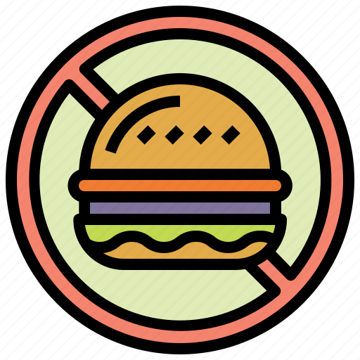 No, junk, food, burger, hamburger, prohibition, forbidden icon - Download on Iconfinder
