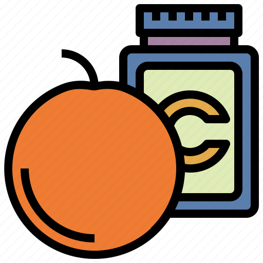 Vitamins, fruit, vitamin, c, supplements, pills, bottle icon - Download on Iconfinder